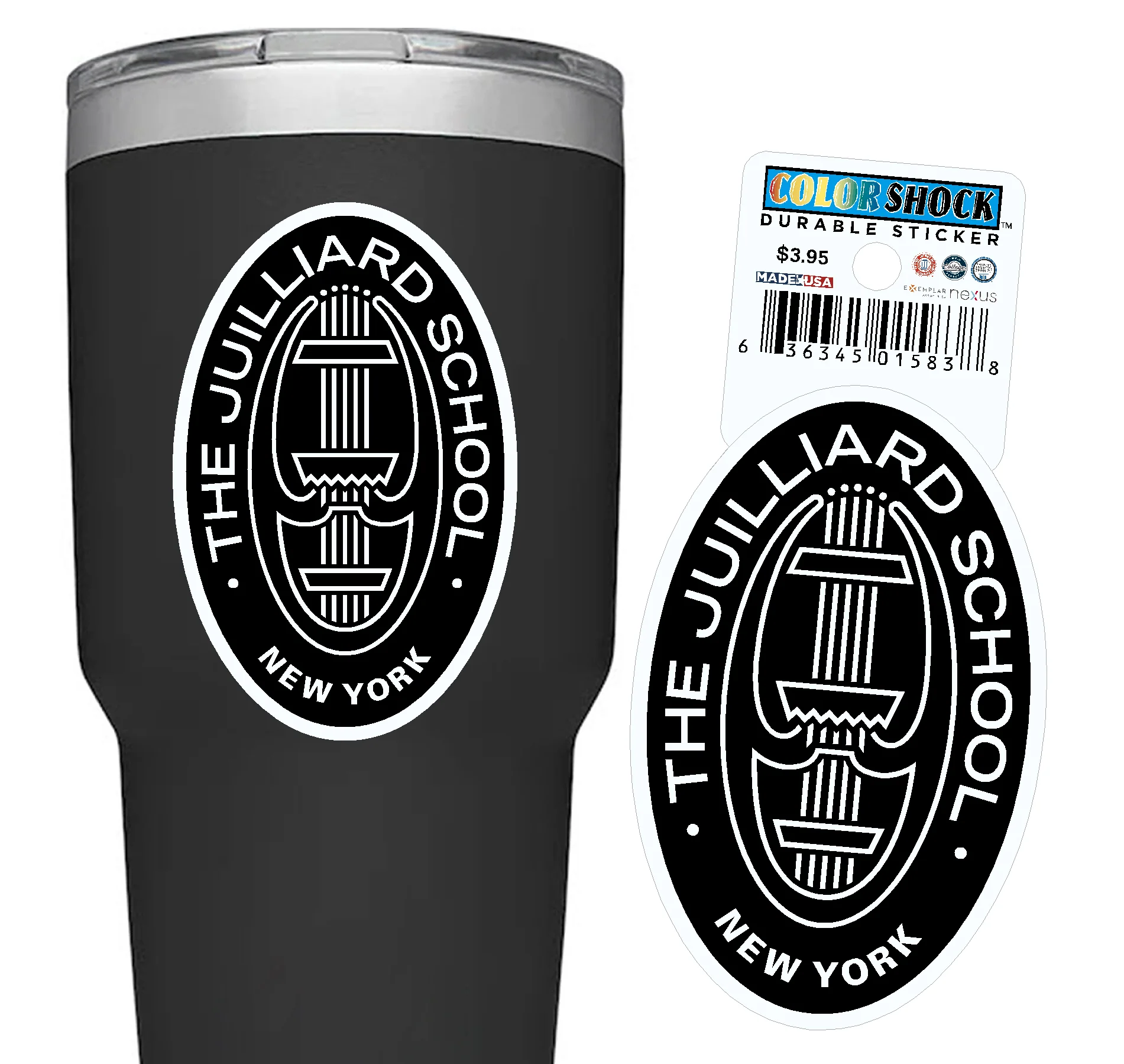 Decal: Juilliard Durable Seal Sticker (Solid Color background) for Cases/Laptops Etc - Image 3