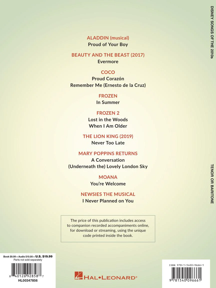 Disney Songs of the 2010s: Tenor or Baritone - Image 6