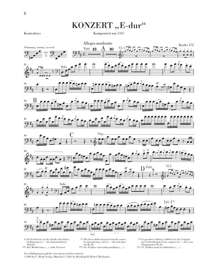 Dittersdorf: Double Bass Concerto in "E major" (Krebs 172) - Image 4