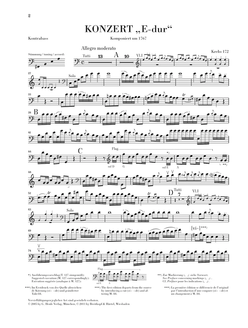 Dittersdorf: Double Bass Concerto in "E major" (Krebs 172) - Image 5