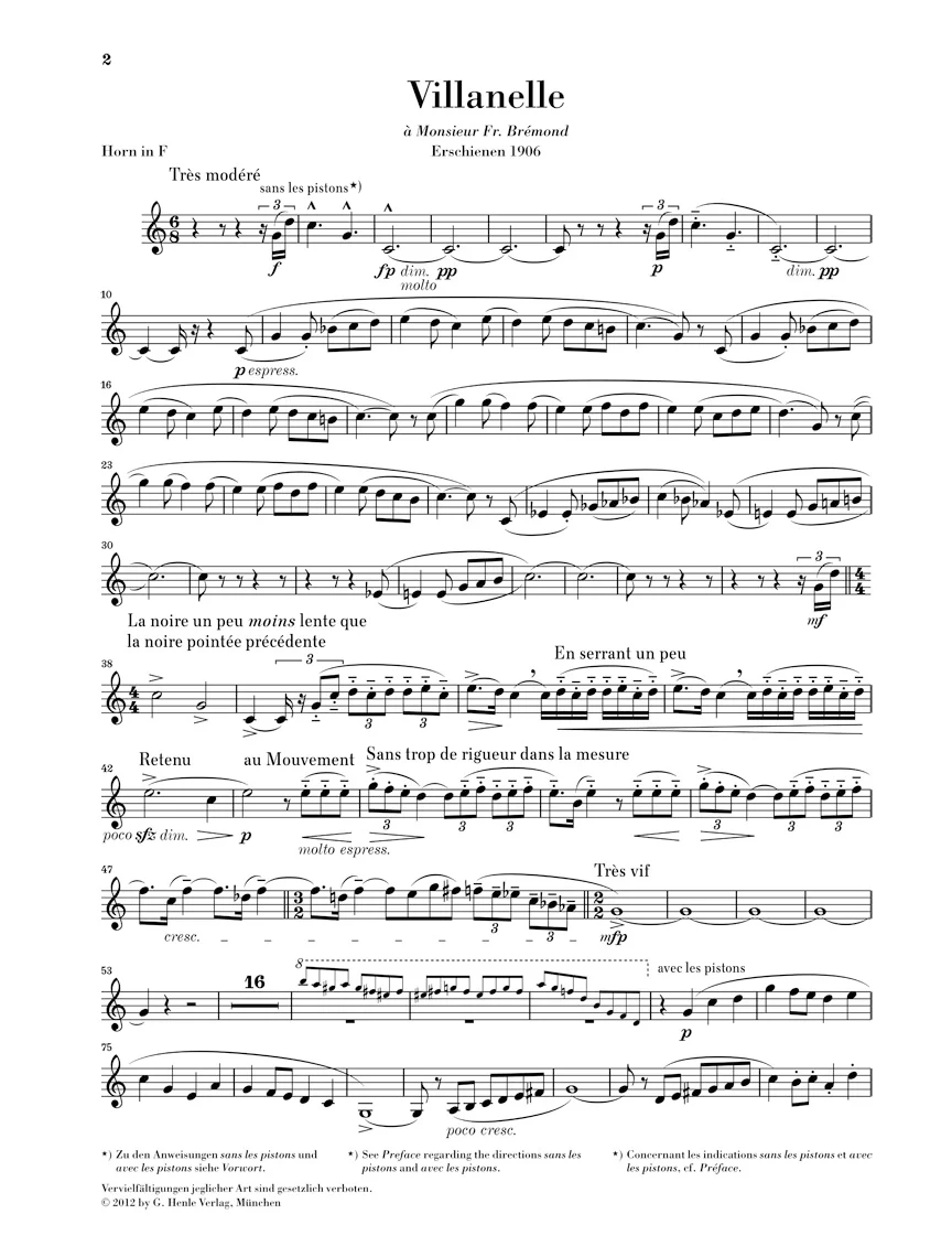 Dukas: Villanelle for Horn and Piano - Image 3
