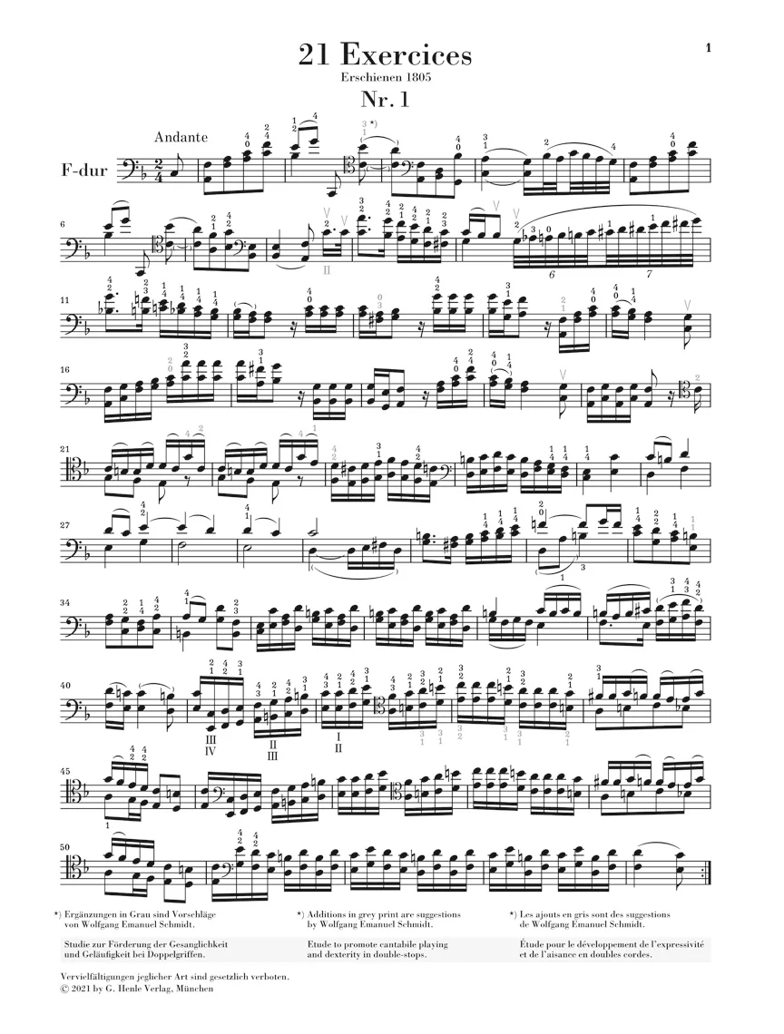Duport: 21 Etudes for Cello - Image 2