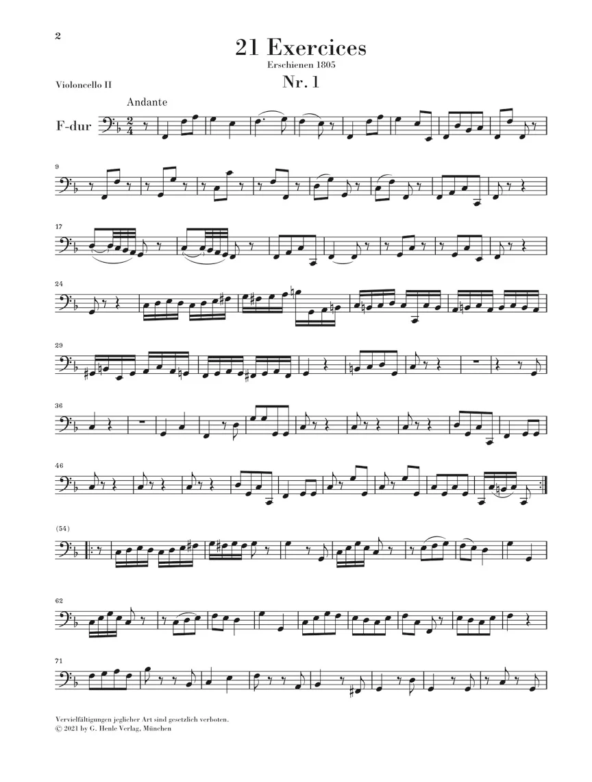 Duport: 21 Etudes for Cello - Image 5