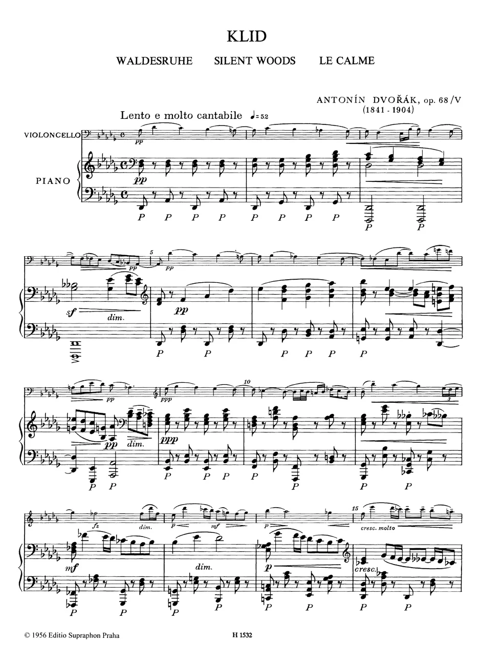 Dvorak Silent Woods op. 68 Nr. 5 - Image 2