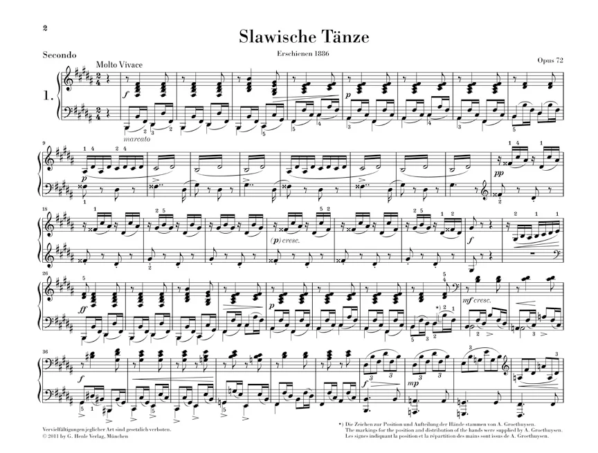 Dvořák: Slavonic Dances, Op. 72 for Piano Four-hands - Image 2