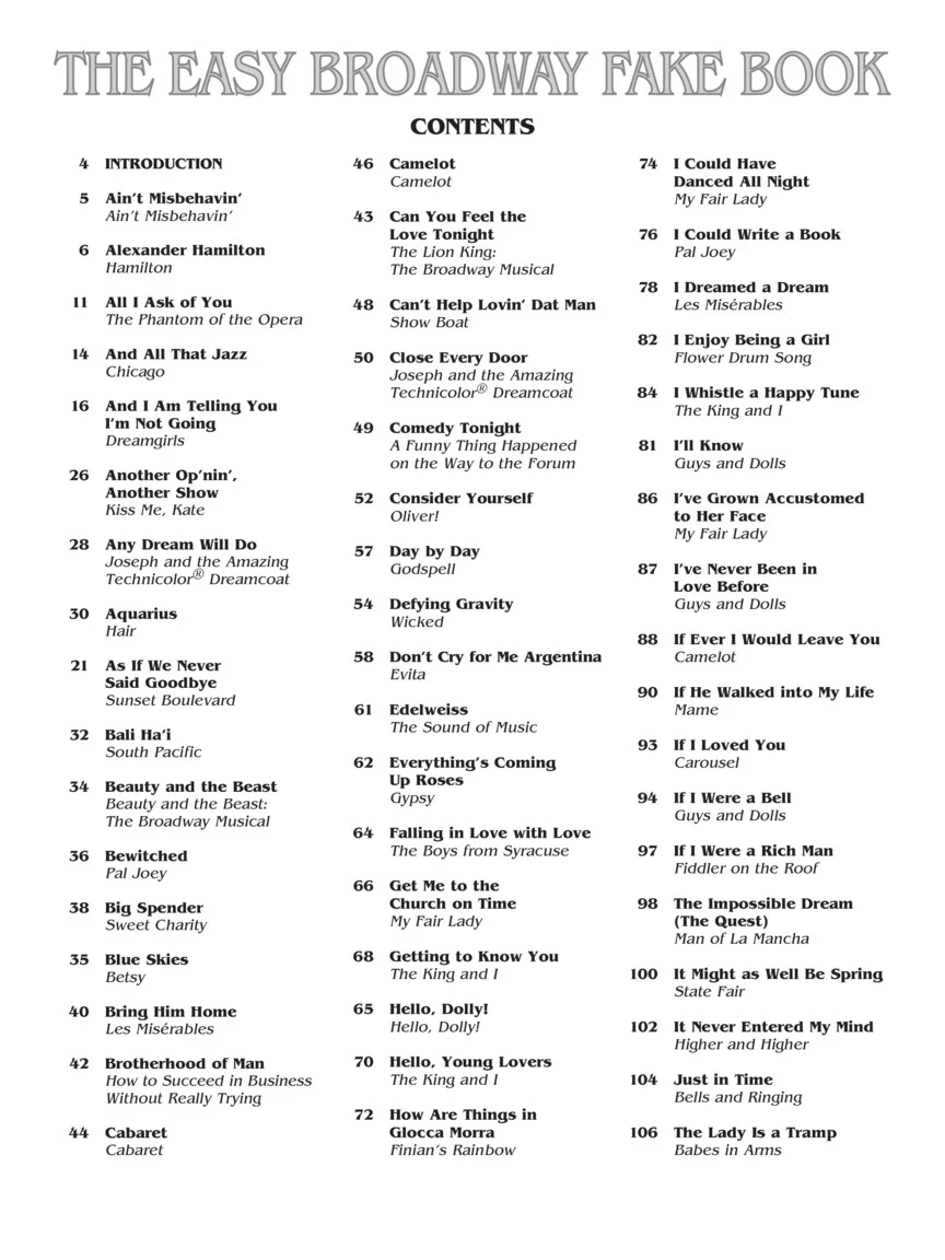 Easy Broadway Fake Book - Image 2