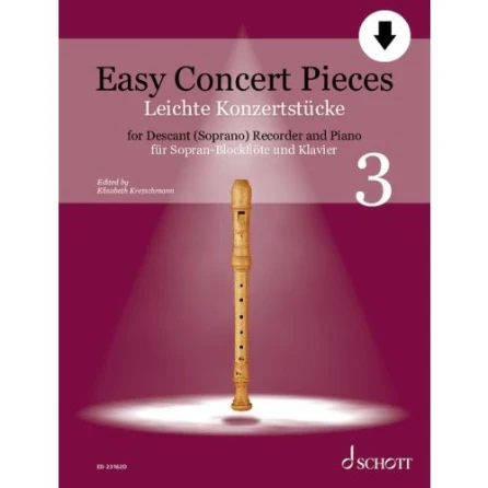 Easy Concert Pieces, Book 3 21 Pieces from 5 Centuries  Descant Recorder and Piano