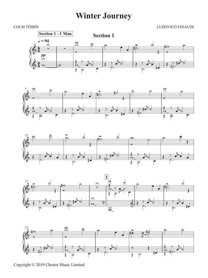 Einaudi Winter Journey Vocal Score - Image 2