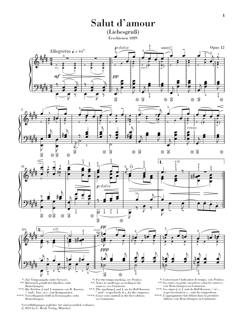 Elgar: Salut d'amour, Op. 12 for Piano - Image 2