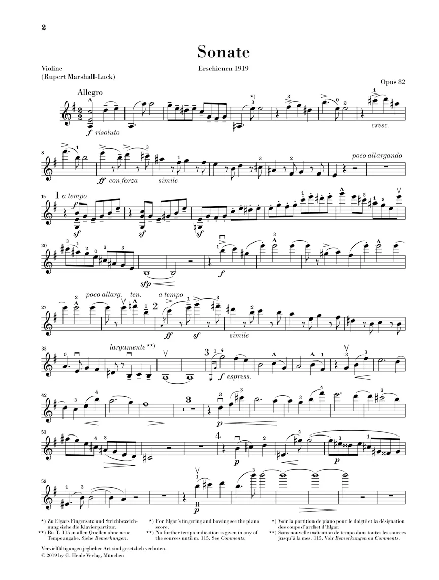 Elgar: Sonata for Violin and Piano, Op. 82 - Image 7