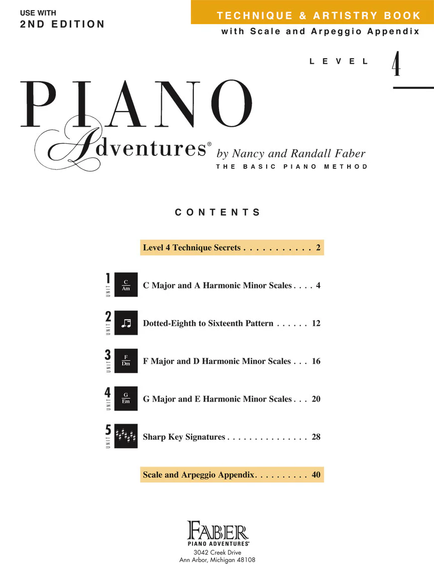 Faber Piano Adventures - Technique and Artistry Book Level 4 - Image 2