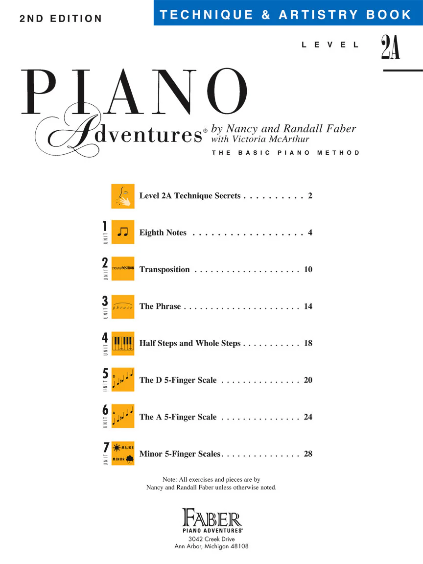 Faber Piano Adventures Technique & Artistry Book, Level 2A - Image 2