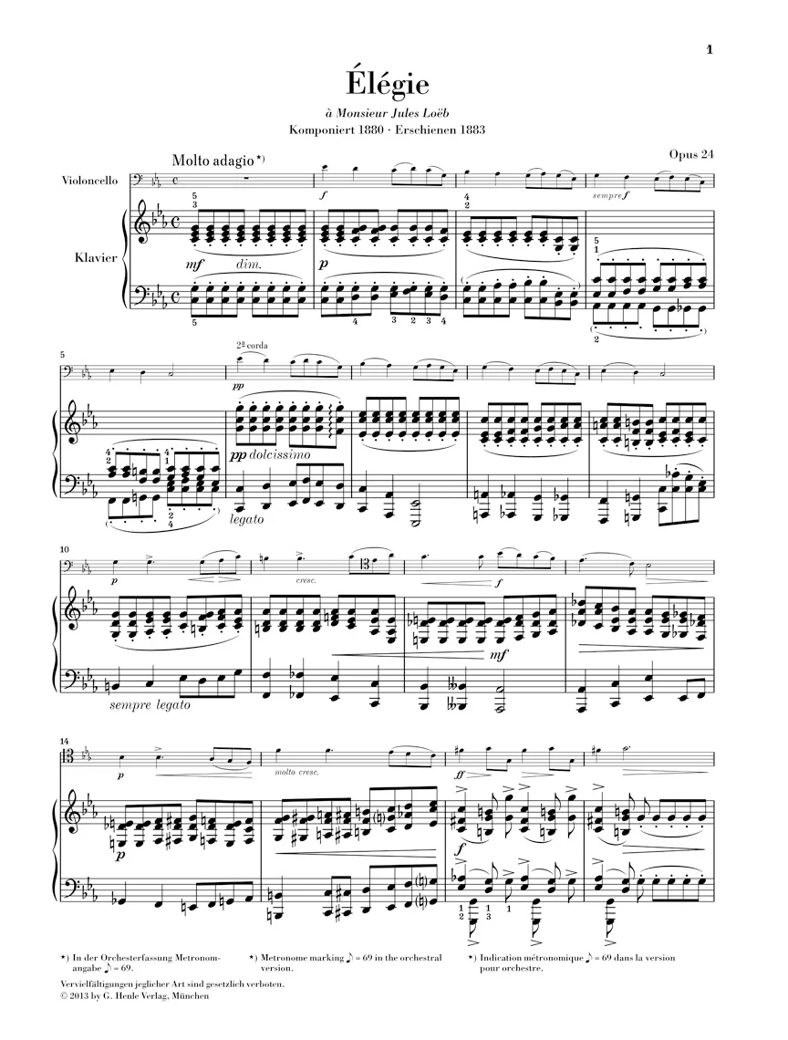 Fauré: Élégie for Cello and Piano, Op. 24 - Image 2