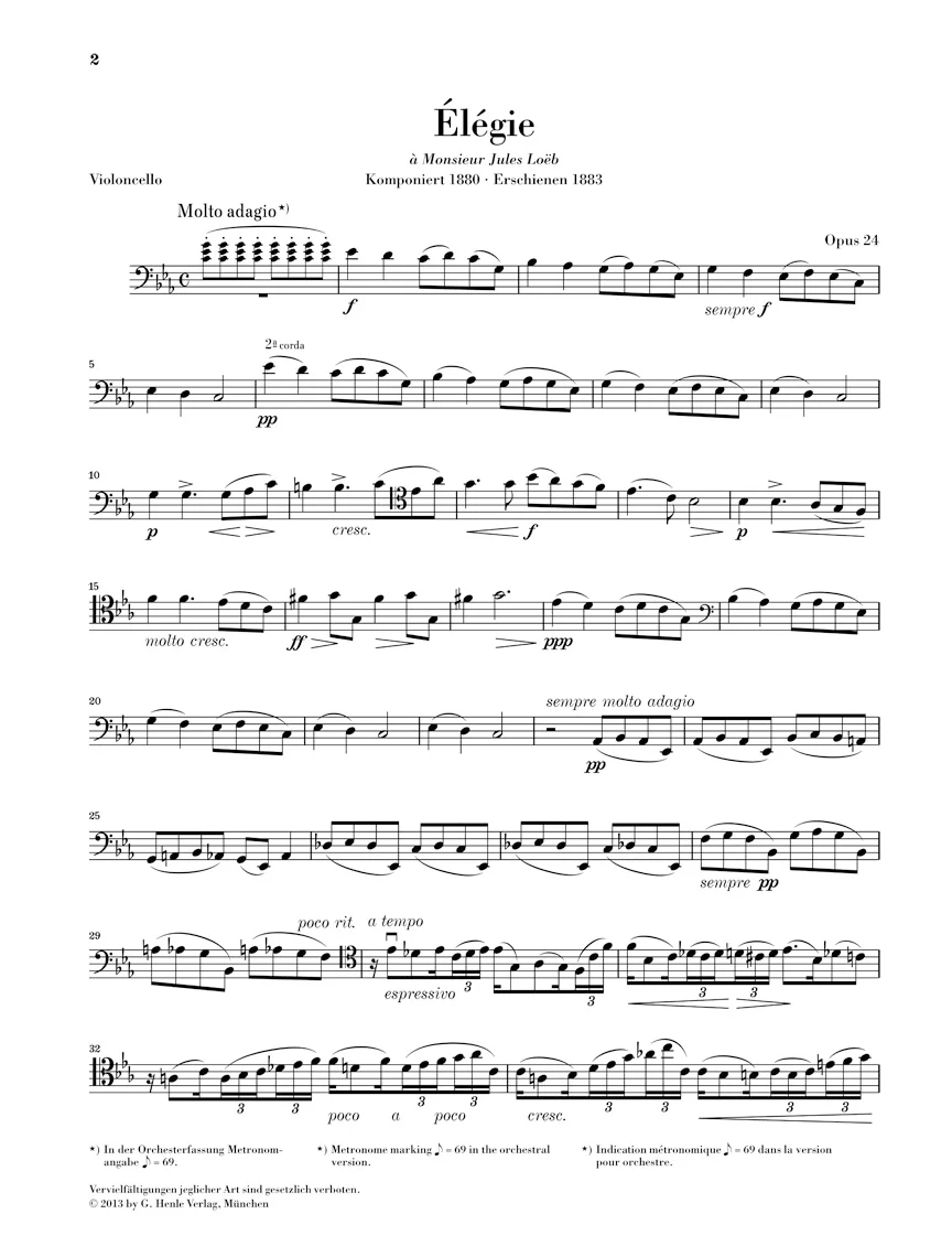 Fauré: Élégie for Cello and Piano, Op. 24 - Image 3