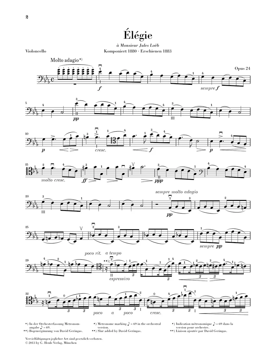 Fauré: Élégie for Cello and Piano, Op. 24 - Image 4