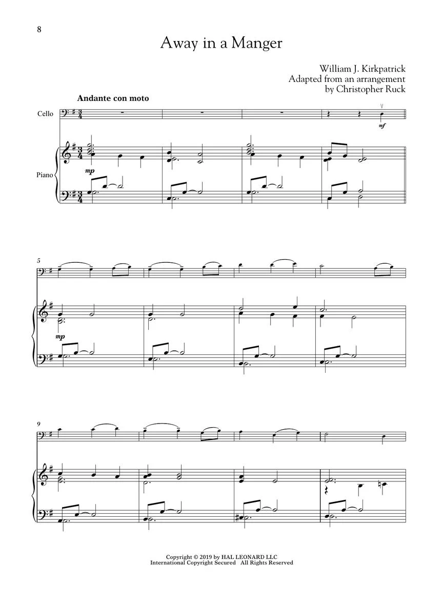 Favorite Christmas Carols for Classical Players – Cello and Piano - Image 5