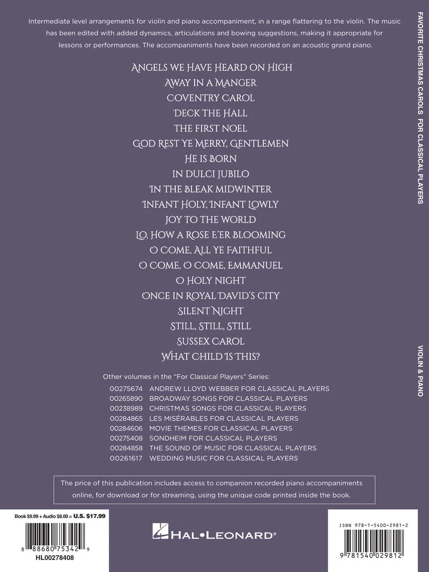 Favorite Christmas Carols for Classical Players – Violin and Piano - Image 6