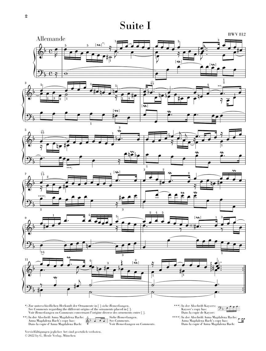 Bach: French Suite 1 d minor BWV 812 - Image 2