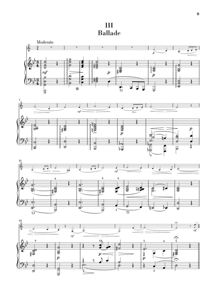 Gade: Fantasy Pieces, Op. 43 for Clarinet and Piano (Score and Parts) - Image 4