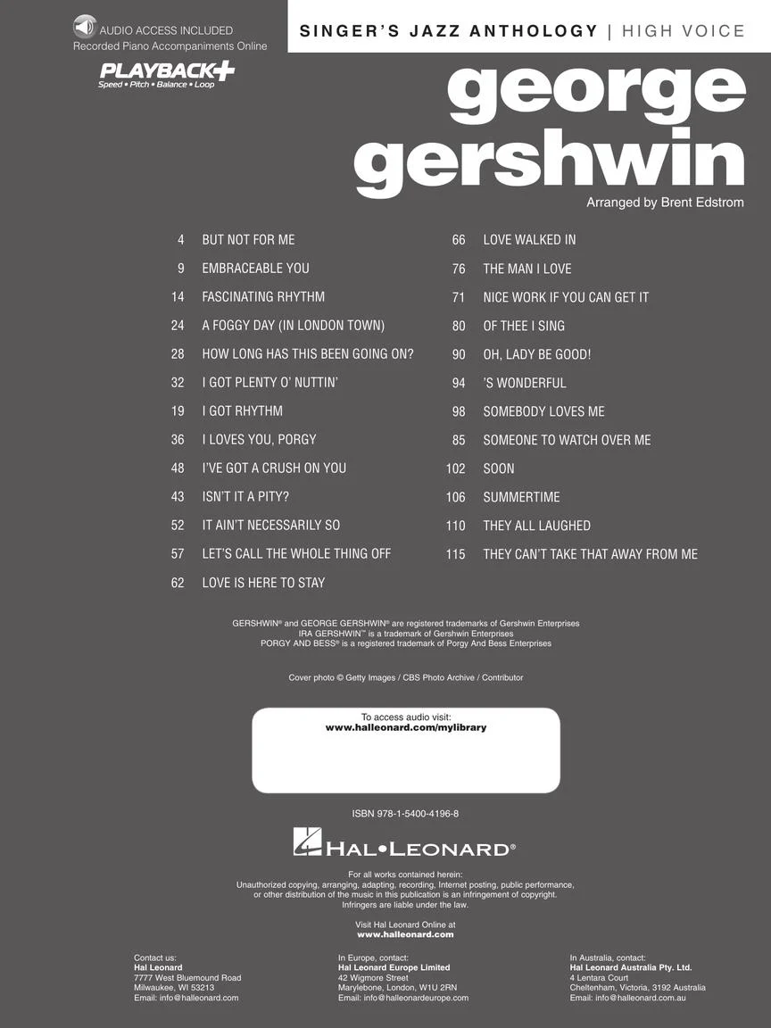 Gershwin: Singer's Jazz Anthology - High Voice - Image 2