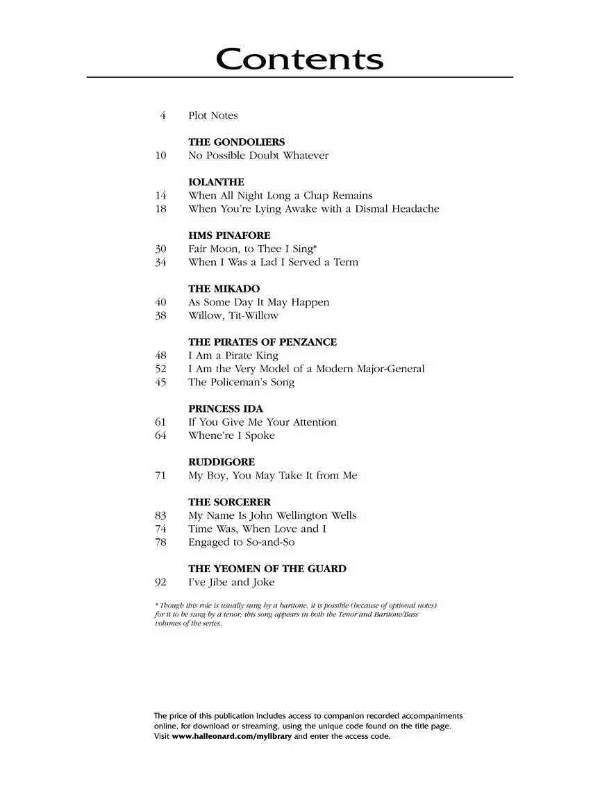 Gilbert & Sullivan for Singers Baritone/Bass The Vocal Library - Image 3