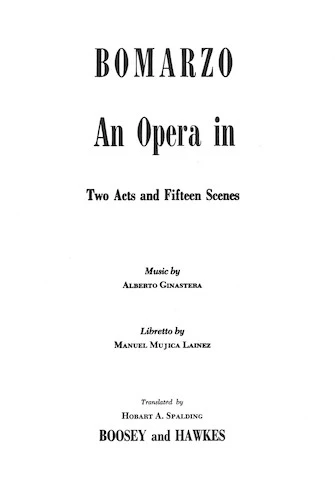 Ginastera: Bomarzo - Libretto