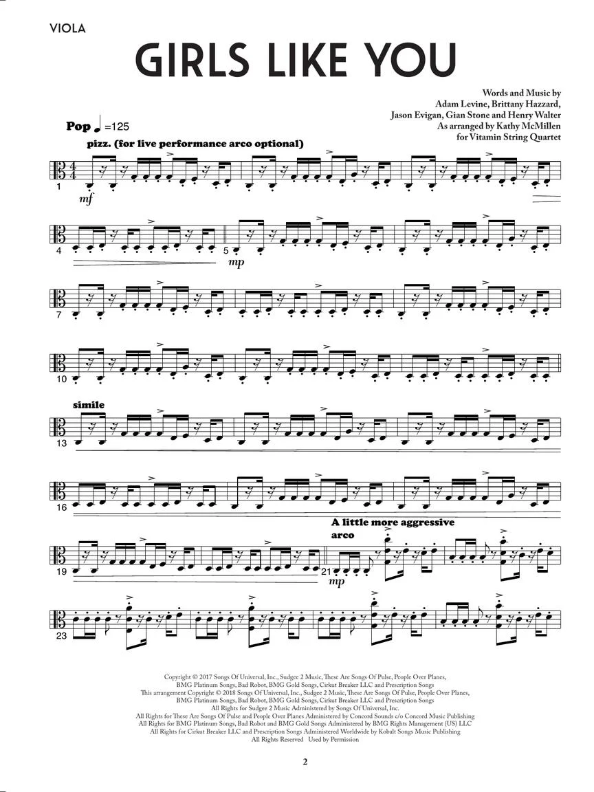 Girls Like You - Vitamin String Quartet from Bridgerton for String Quartet - Image 3