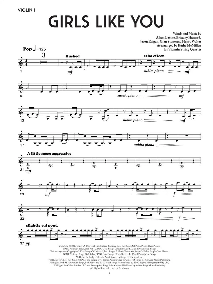 Girls Like You - Vitamin String Quartet from Bridgerton for String Quartet - Image 4