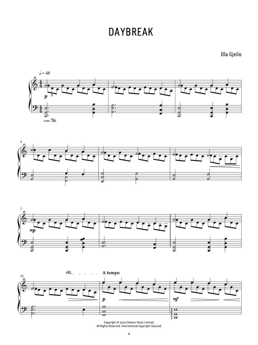 Gjeilo Dawn for Piano - Image 3