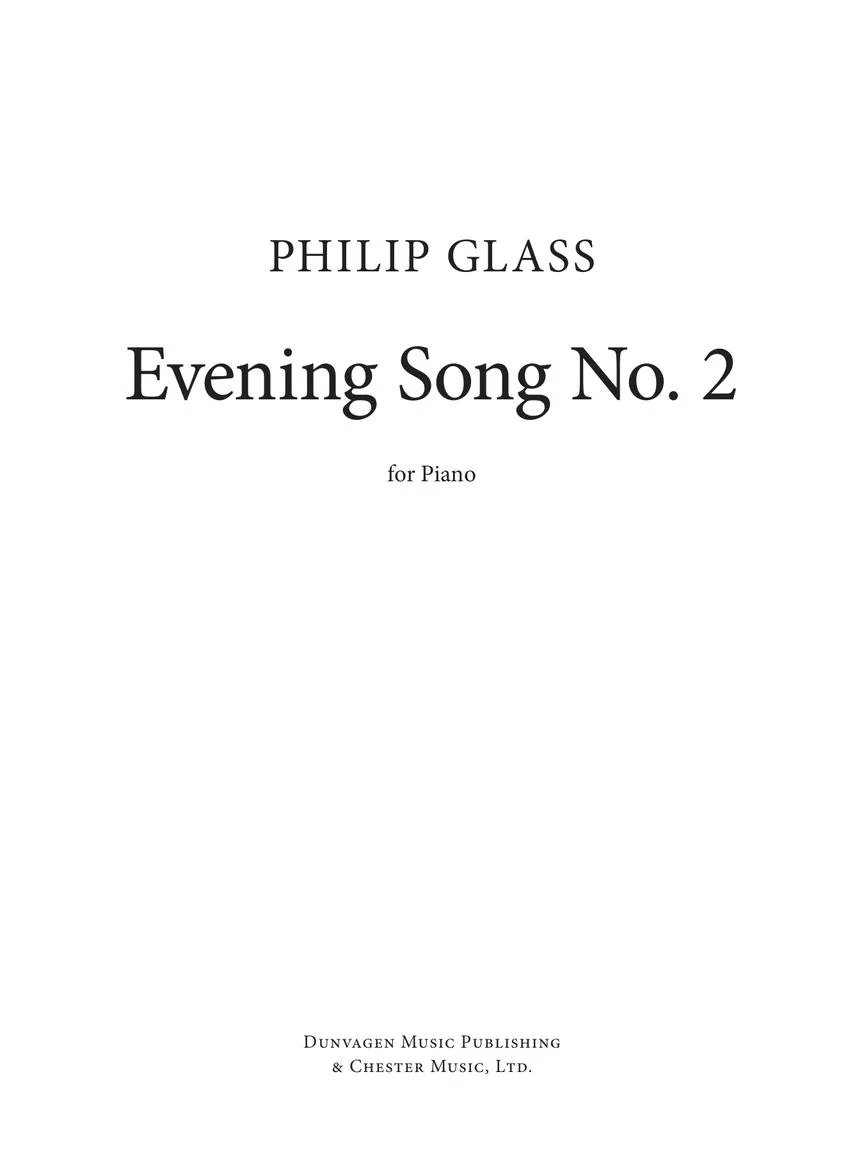 Glass Evening Song No. 2 for Piano - Image 2