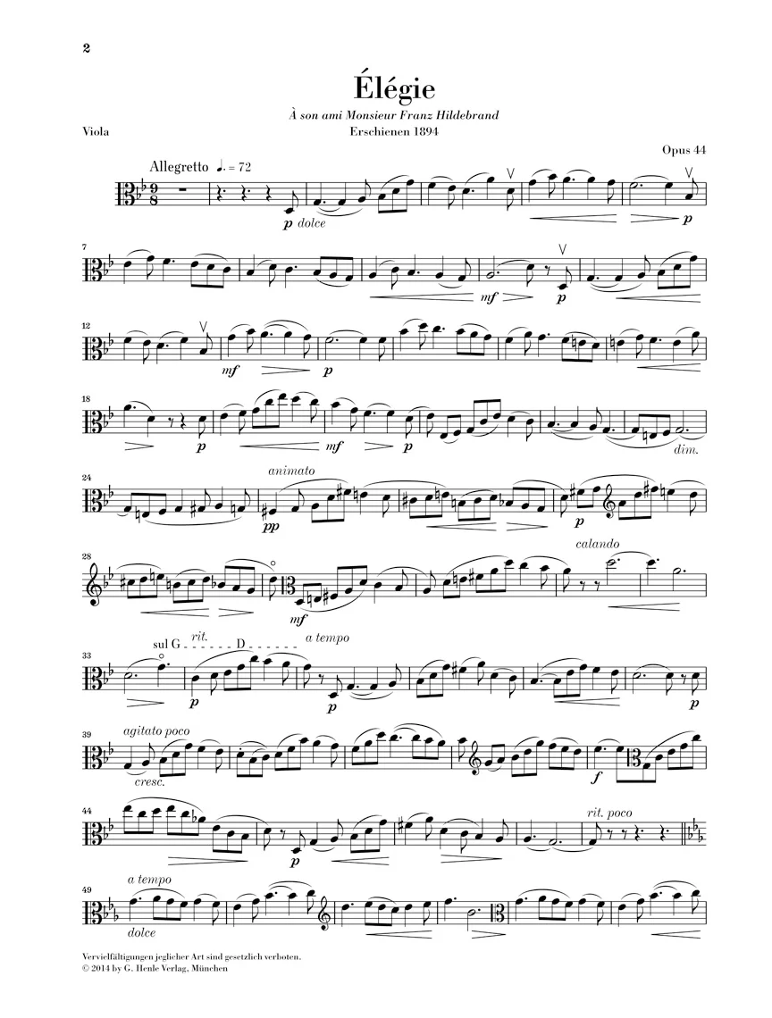 Glazunov: Élégie, Op. 44 for Viola and Piano - Image 3