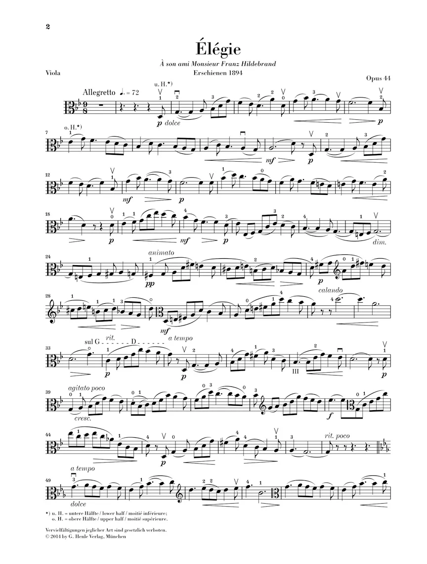 Glazunov: Élégie, Op. 44 for Viola and Piano - Image 4