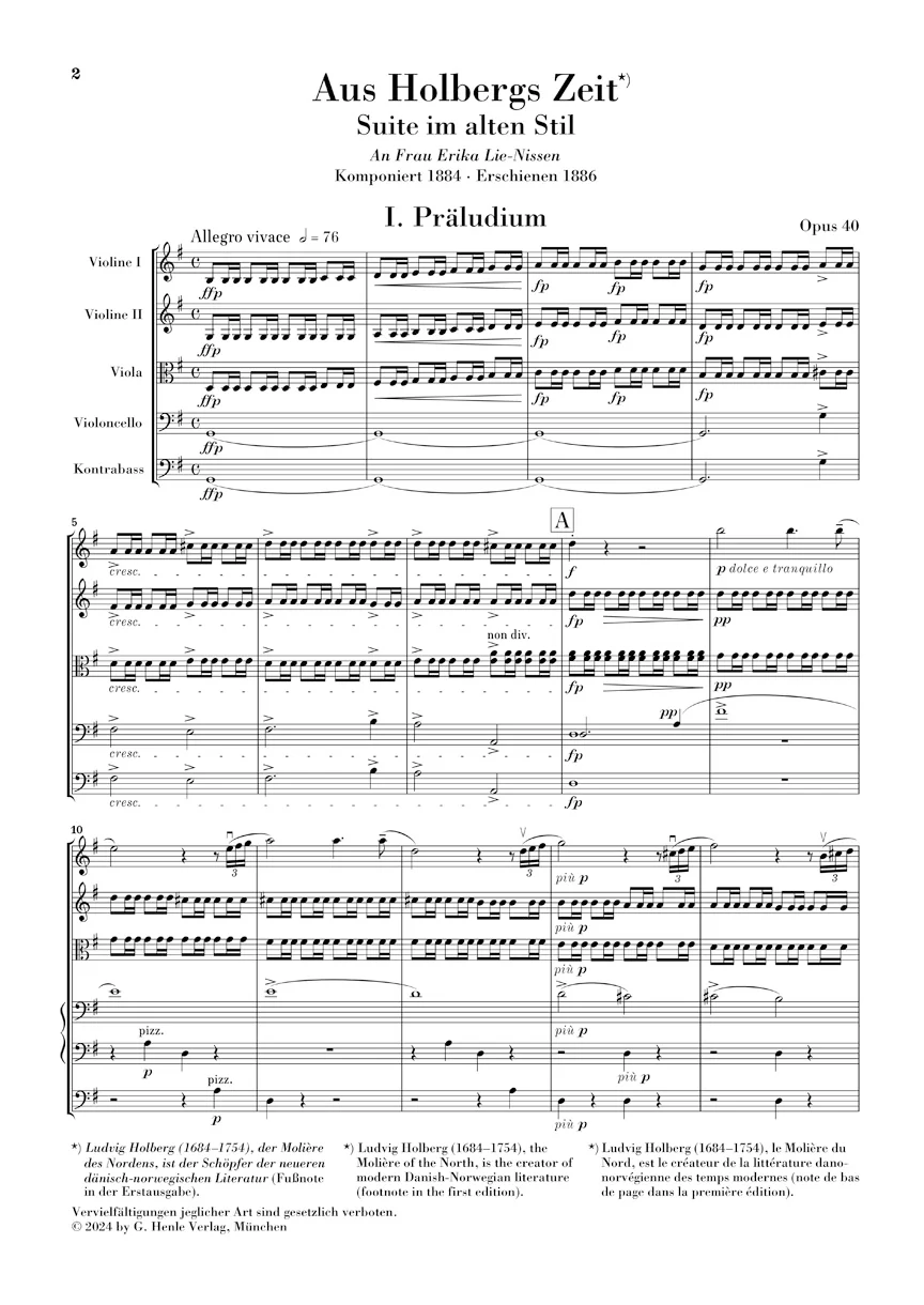 Grieg: Holberg Suite, Op. 40 (Study Score) - Image 2