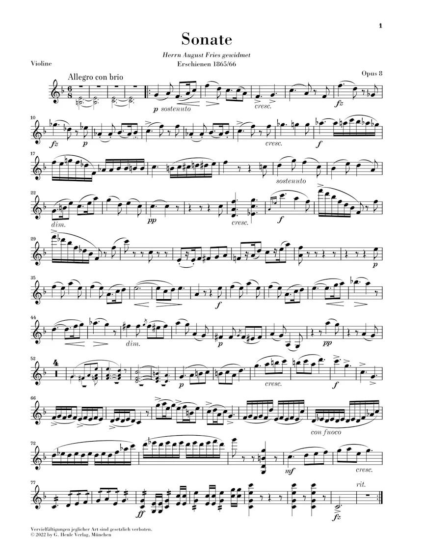 Grieg: Sonata F major, Op. 8 for Piano and Violin - Image 2