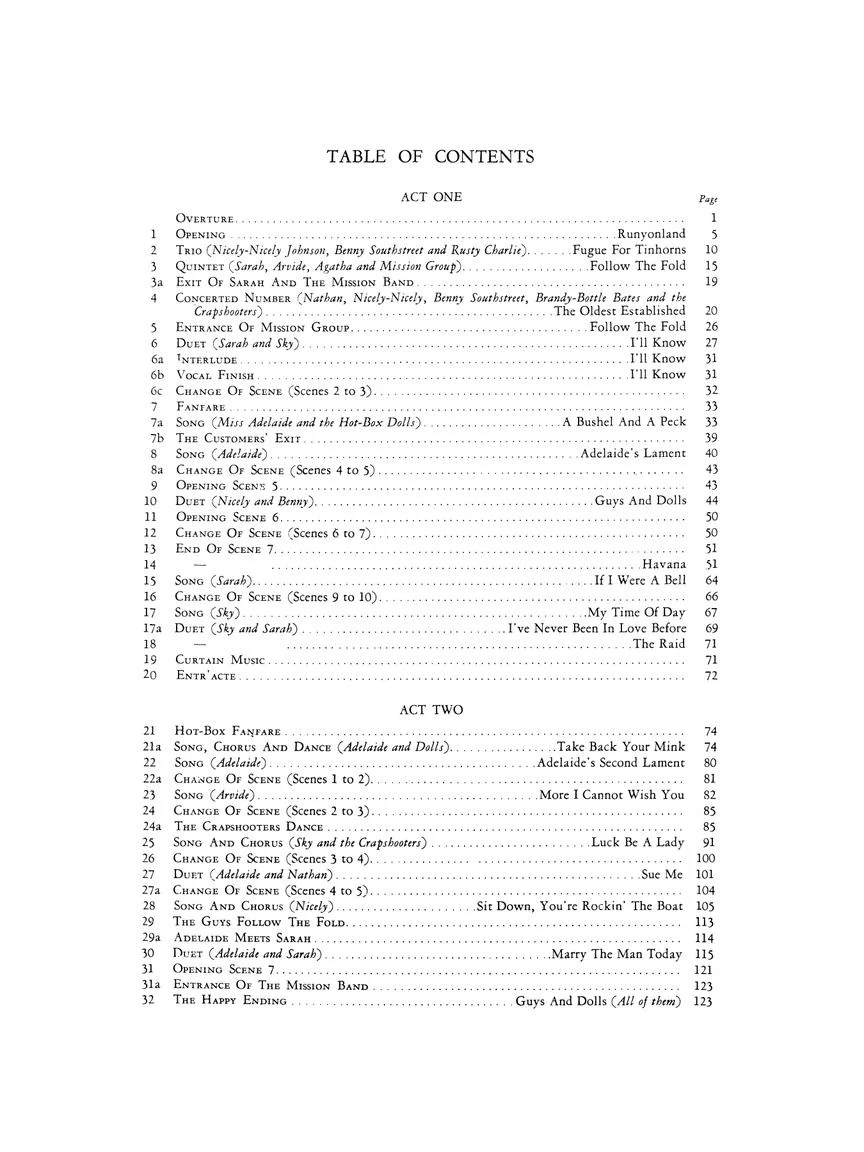 Guys and Dolls Vocal Score - Image 2