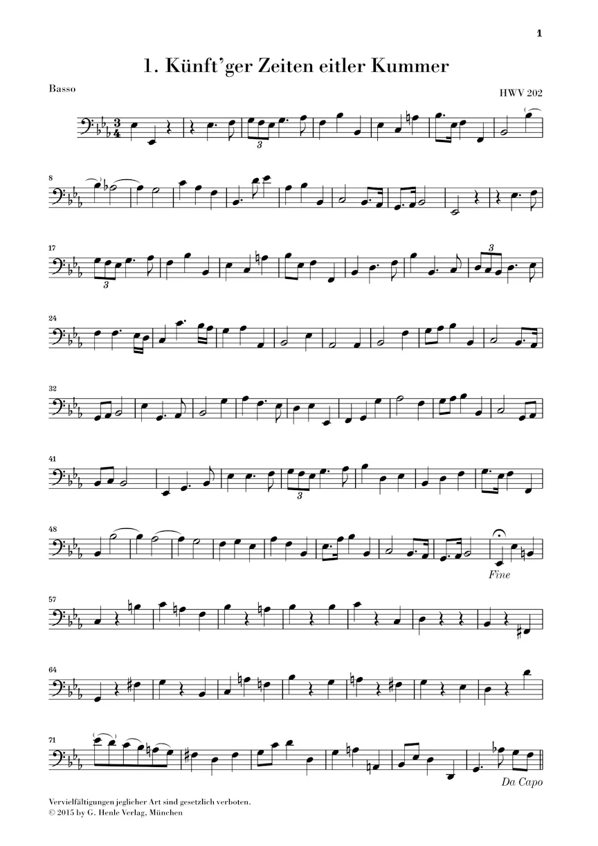 Händel: Nine German Arias (Score and Parts) - Image 3