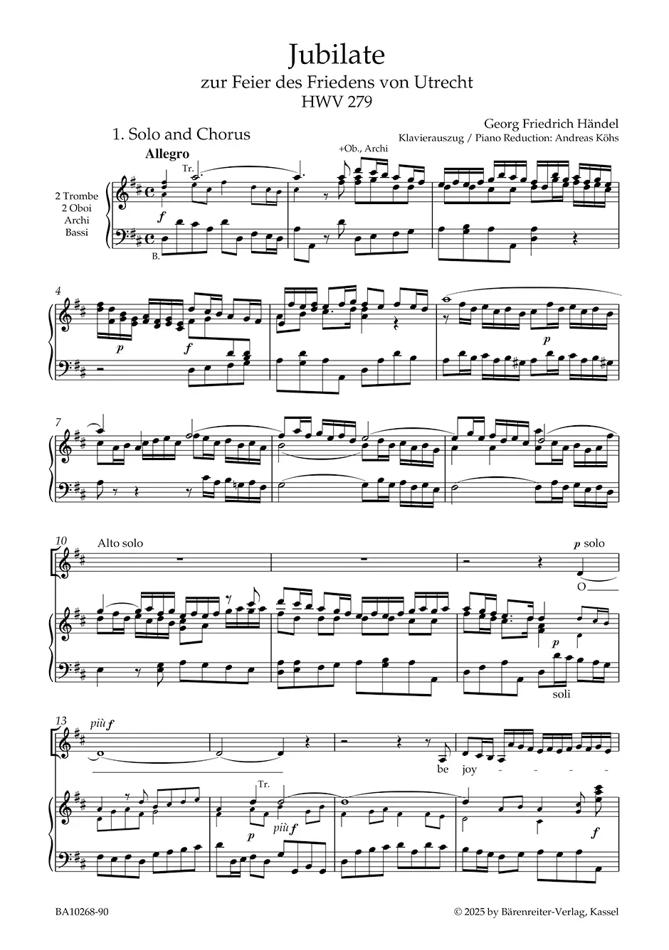 Handel: Jubilate zur Feier des Friedens von Utrecht, HWV 279 (Vocal Score) - Image 2