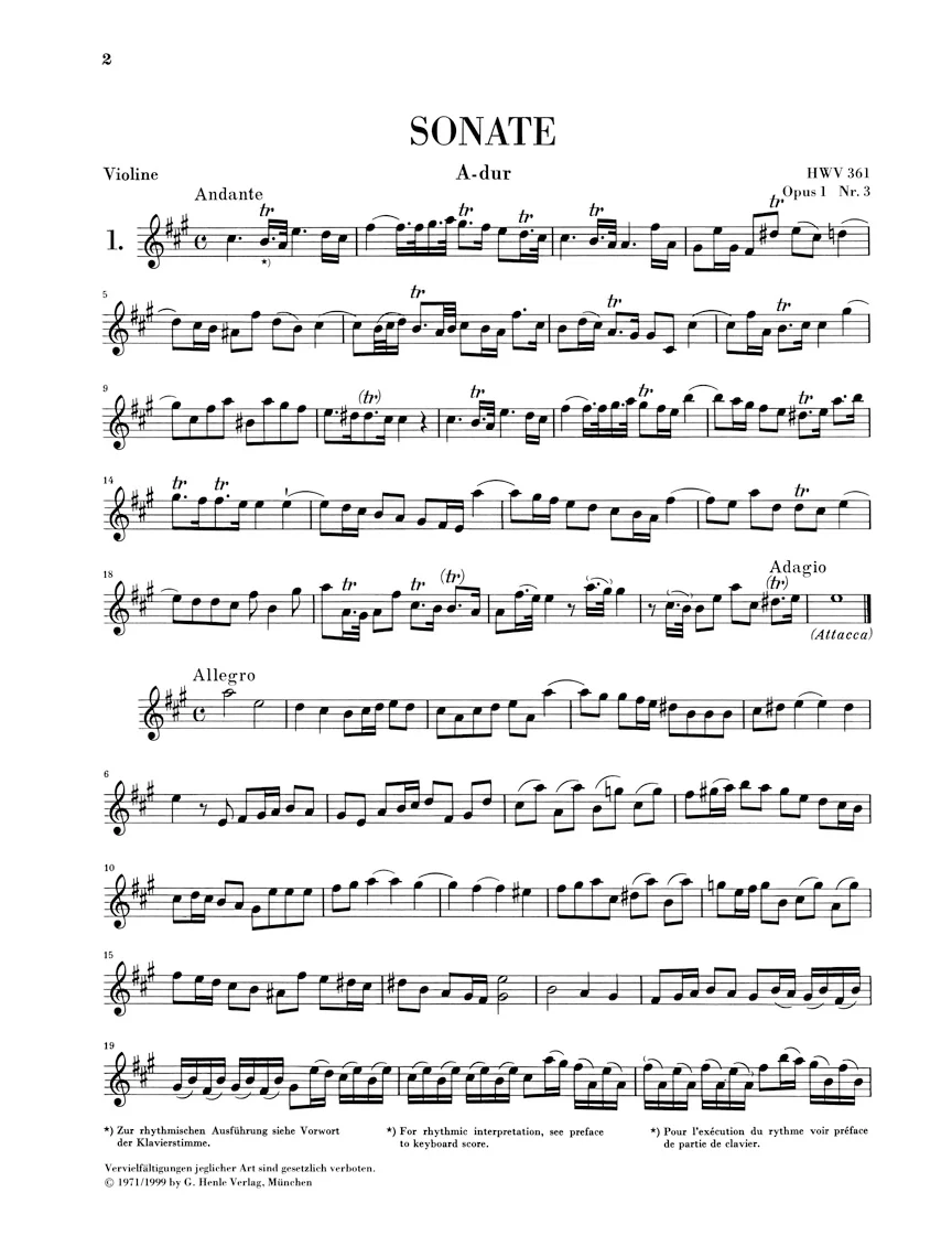 Händel: Seven Sonatas for Violin and Basso Continuo - Image 3