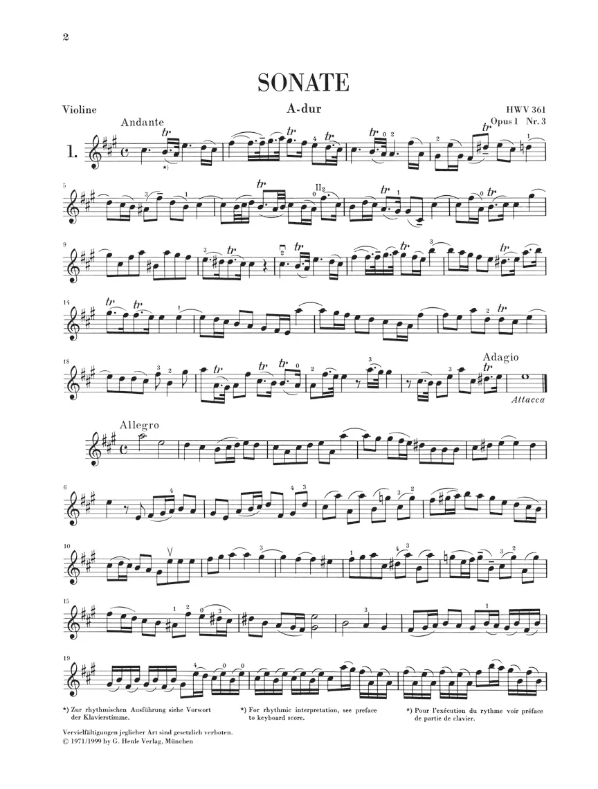 Händel: Seven Sonatas for Violin and Basso Continuo - Image 4