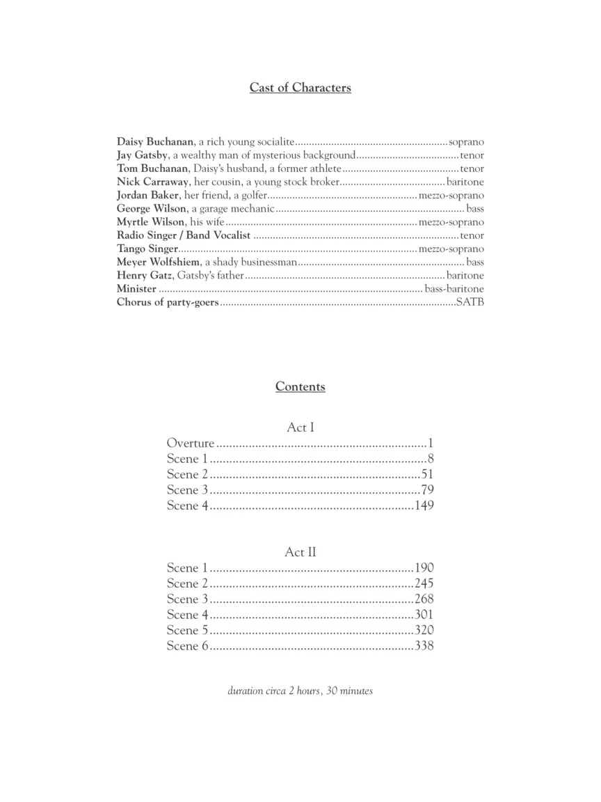 Harbison The Great Gatsby Vocal Score - Image 2