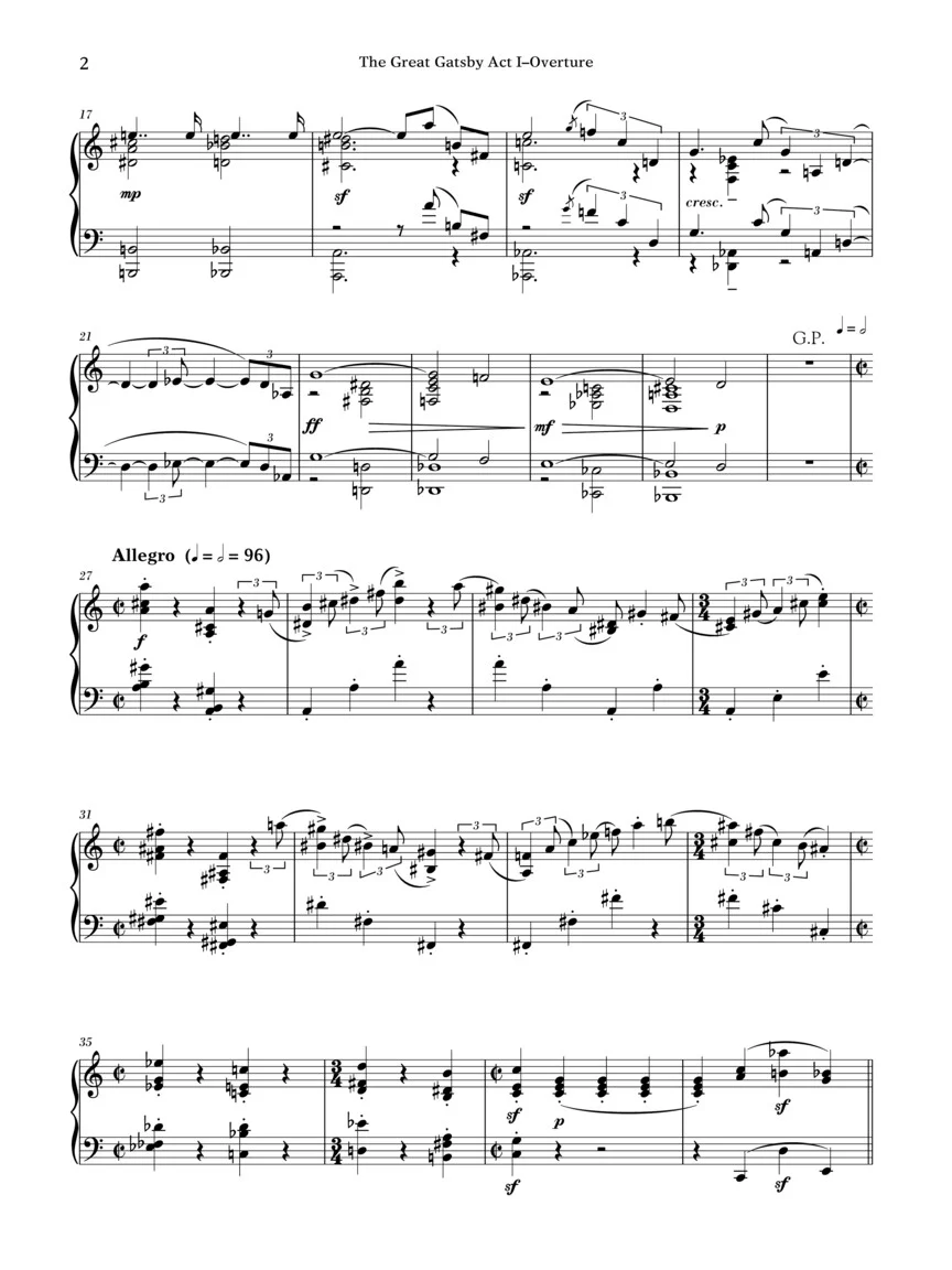 Harbison The Great Gatsby Vocal Score - Image 4