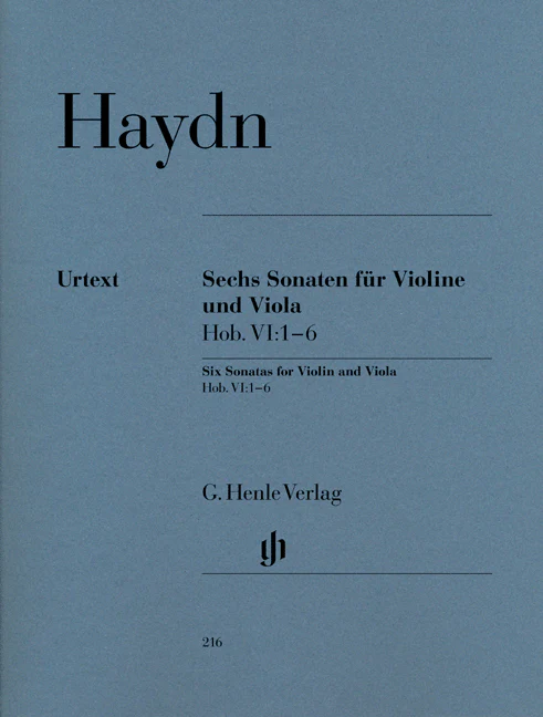 Haydn: Six Sonatas for Violin and Viola Hob. VI:1-6