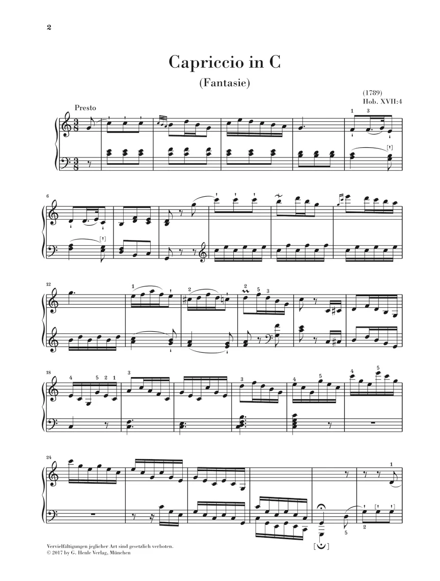 Haydn: Fantasy in C major (Capriccio) Hob. XVII:4 - Image 2