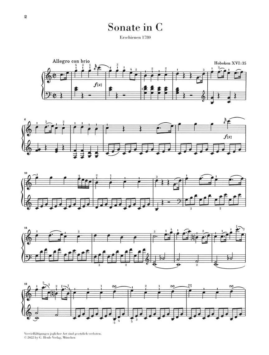 Haydn: Piano Sonata C major Hob. XVI:35 - Image 2