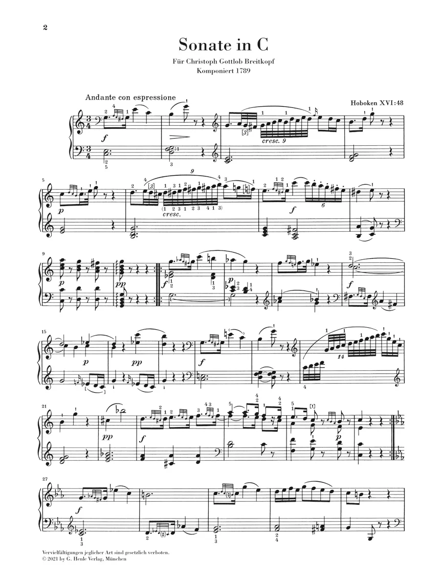 Haydn: Piano Sonata C major Hob. XVI:48 - Image 2