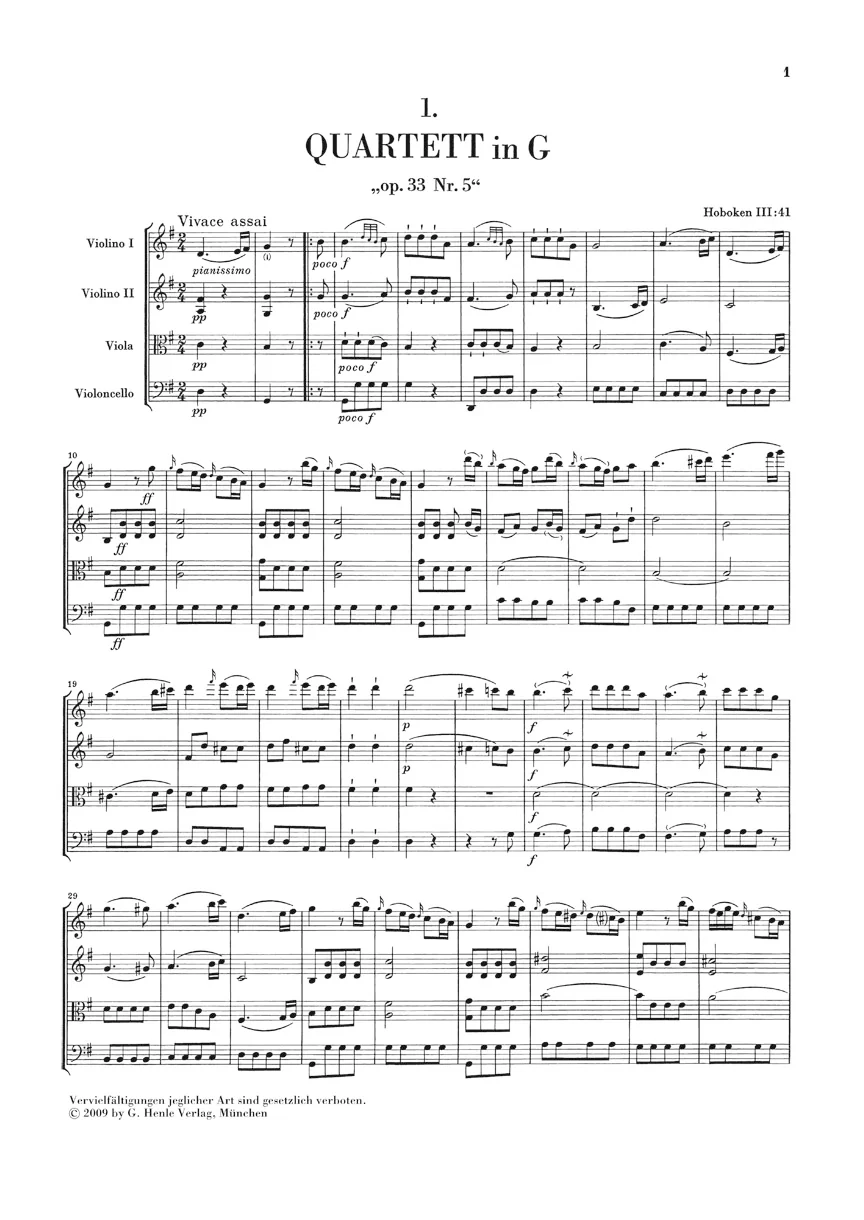 Haydn: String Quartets Book V, Op. 33 (Study Score) - Image 2