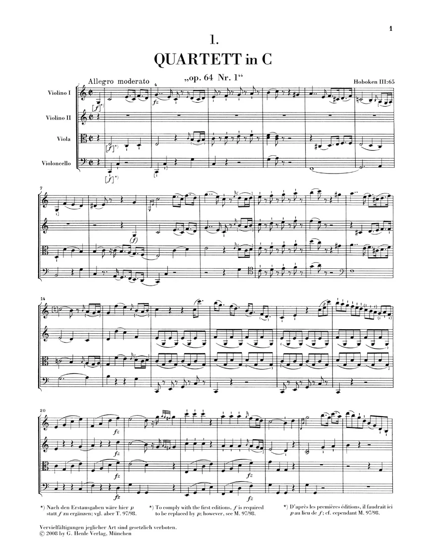 Haydn: String Quartets Book VIII, Op. 64 (Study Score) - Image 2