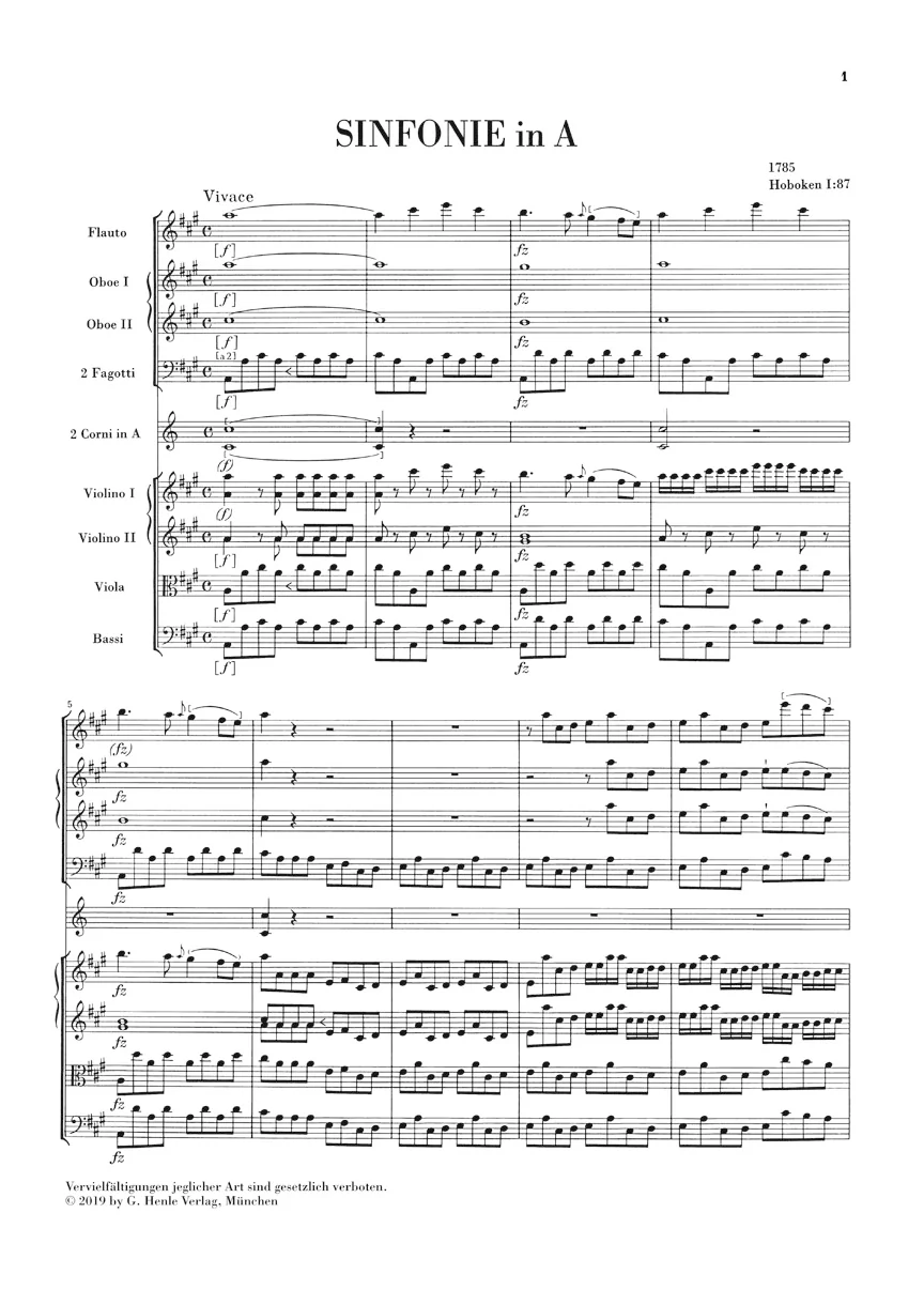 Haydn: Symphonie in A major Hob I:87 (Study Score) - Image 2