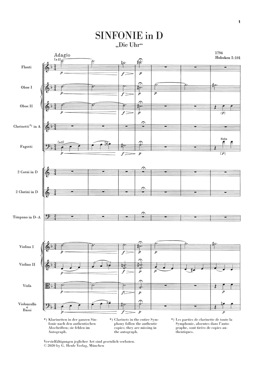 Haydn: Symphony in D major Hob I:101 (Study Score) - Image 2