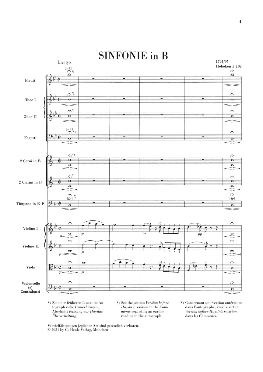 Haydn: Symphony in Bb major Hob. I:102 (Study Score) - Image 2